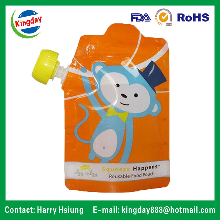 Plastic Liquid Standup Spout Pouch for Fruit Juice Packaging Bag