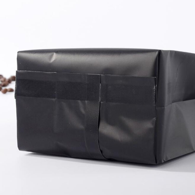 Flat Bottom Gusset Stand up Black Matte Aluminum Laminated Coffee Pouch with Zip Lock/Plastic Packing Bag with Ziplock (ML-E18)