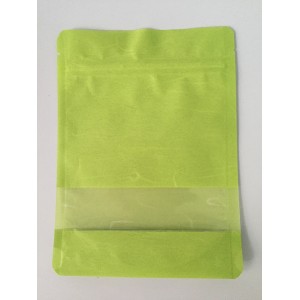 Green Cotton Paper Pouch /Rice Paper Stand up Pouch
