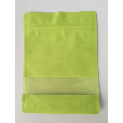 Green Cotton Paper Pouch /Rice Paper Stand up Pouch