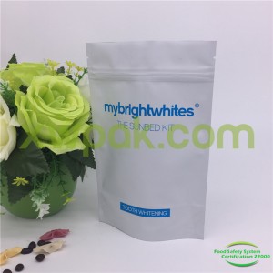Stand up Teeth White Bags with Zipper