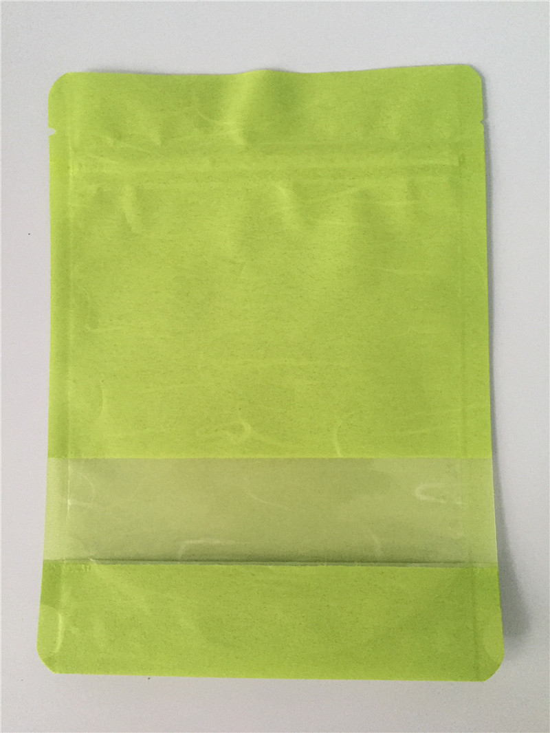 Green Cotton Paper Pouch /Rice Paper Stand up Pouch