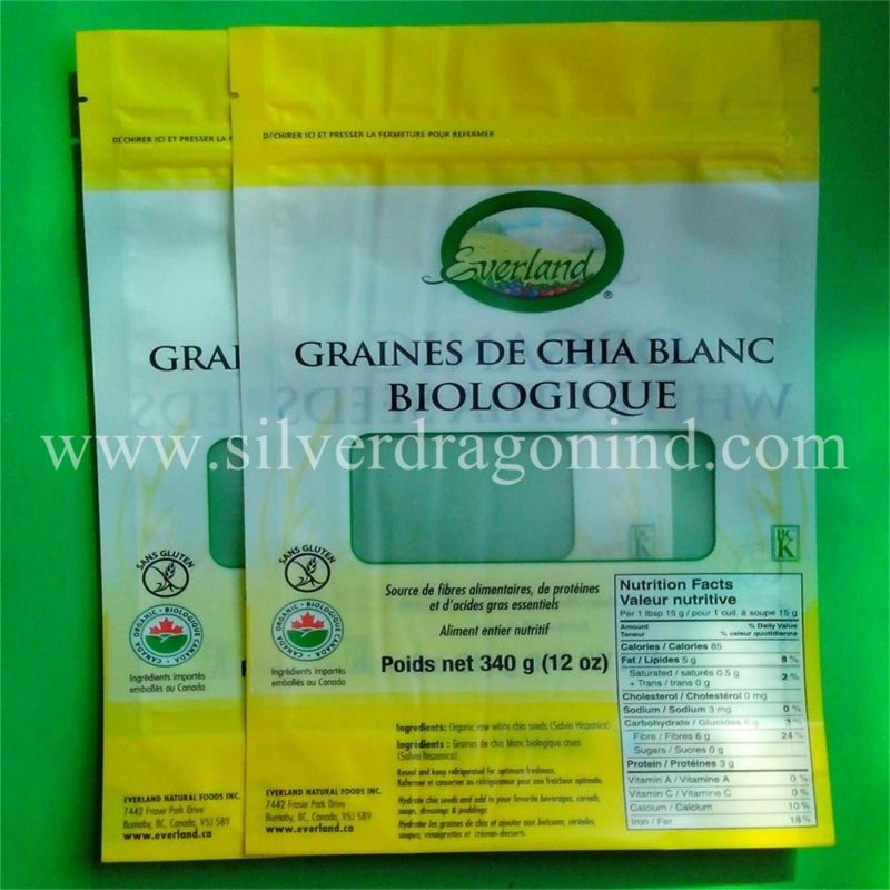 Printed Stand up Food Bag with Zipper and Window