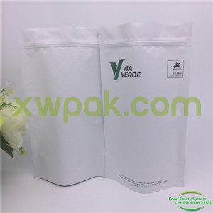 Matte White Stand up Plastic Bags with Zipper Top