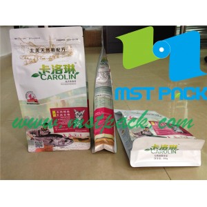 Pet Food Box Bag with Zipper, Pet Food Packaging Bag