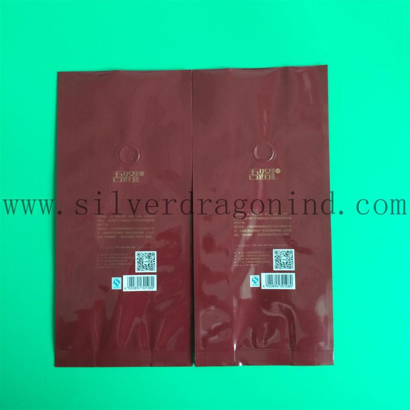 Red Color Plastic Coffee Bag with Valve and Side Gusset