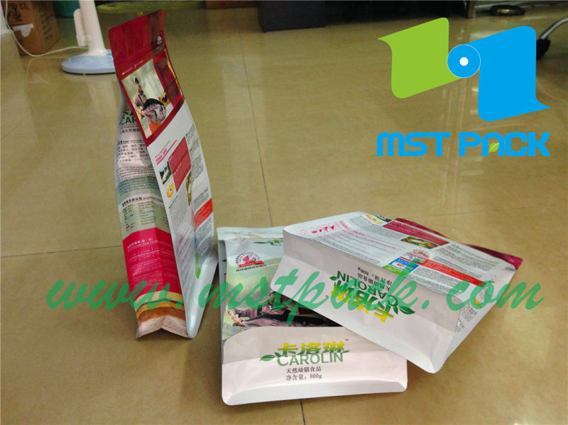 Pet Food Box Bag with Zipper, Pet Food Packaging Bag