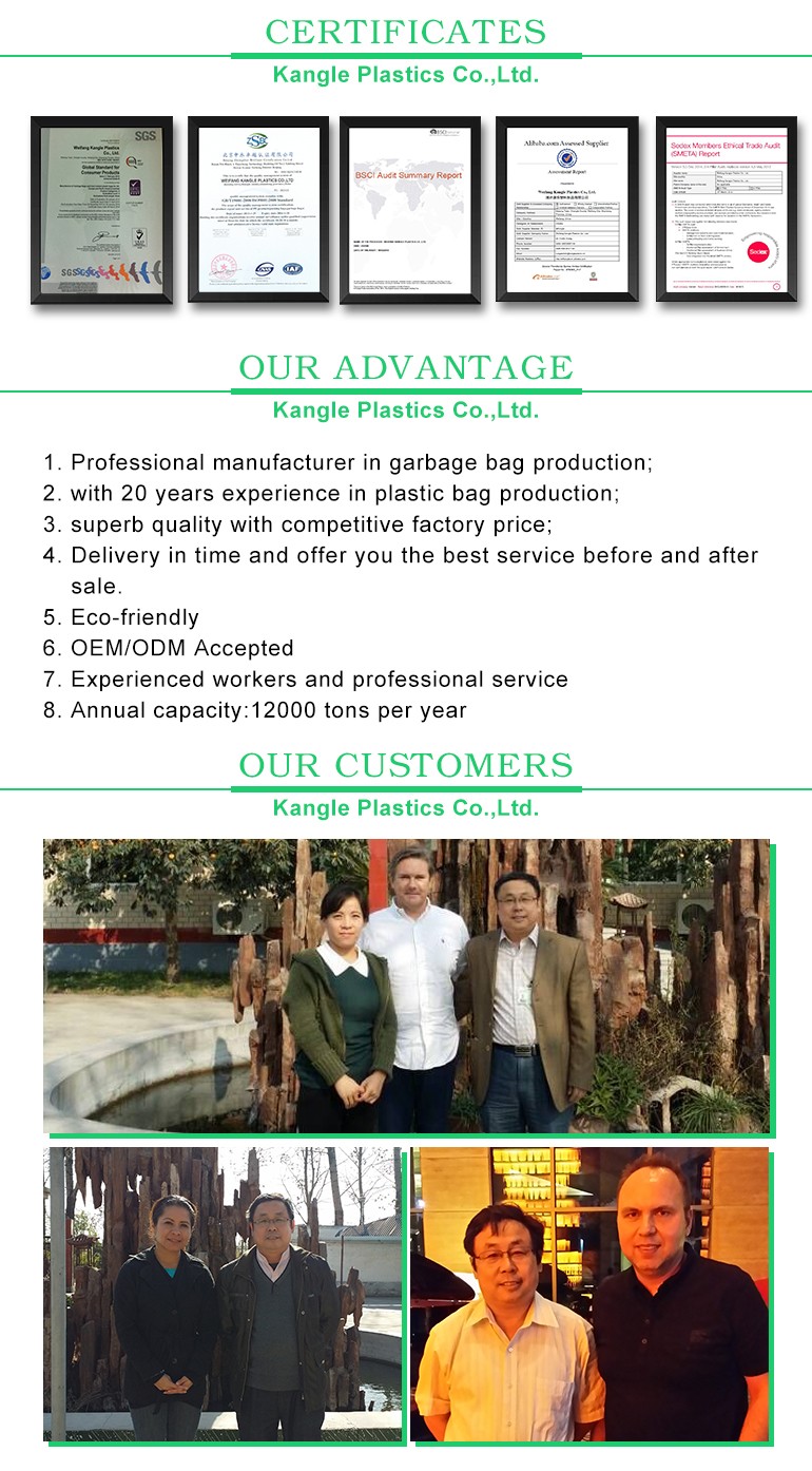 Plastic Big Capacity Printed Garbage Bag with Brc Certification