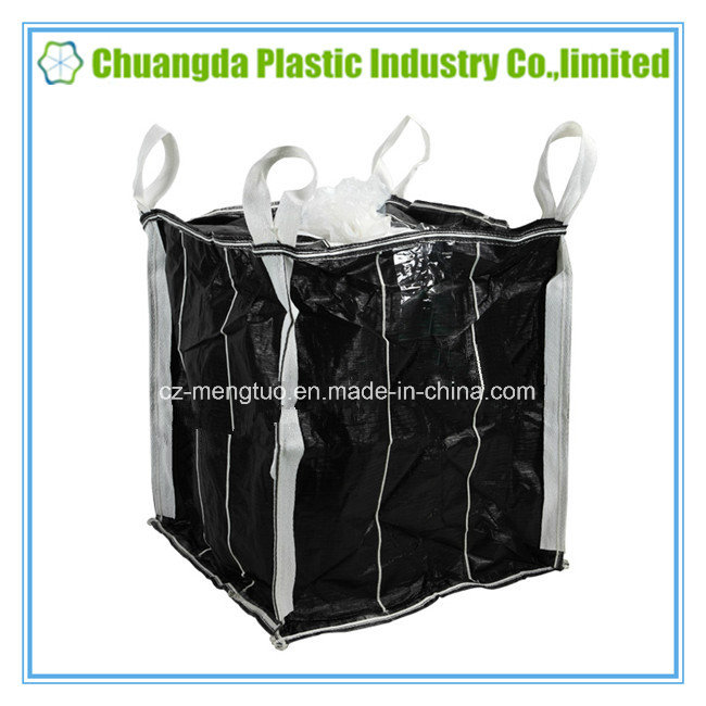 Black FIBC Ton Jumbo Container Big Bag with Baffle Inside
