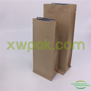 Storage Square Bottom Kraft Paper Coffee Bags with Valve