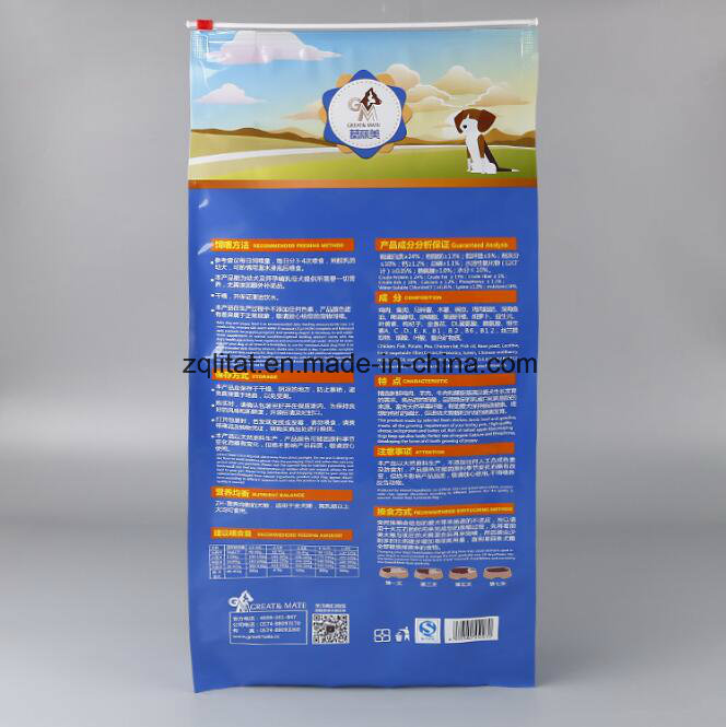 Custmized Plastic Quad Seal Packing Bag for Pet Feed /Animal Food/Dog Food