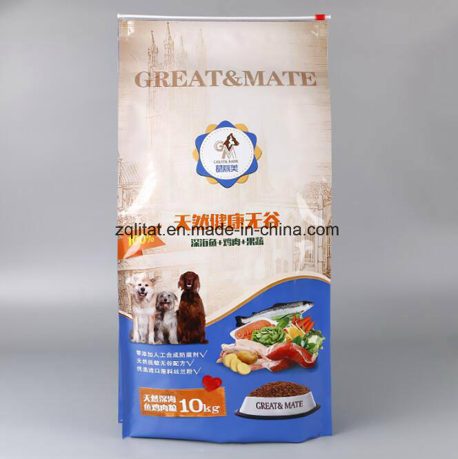 Custmized Plastic Quad Seal Packing Bag for Pet Feed /Animal Food/Dog Food