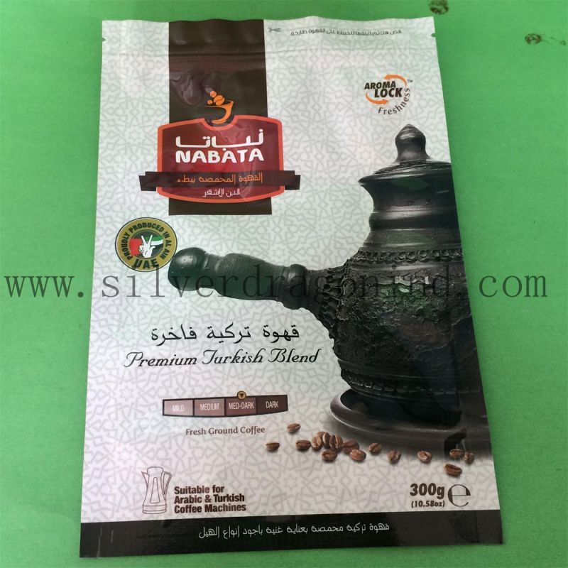 Silver Color Coffee Packing Bag with Food-Grade