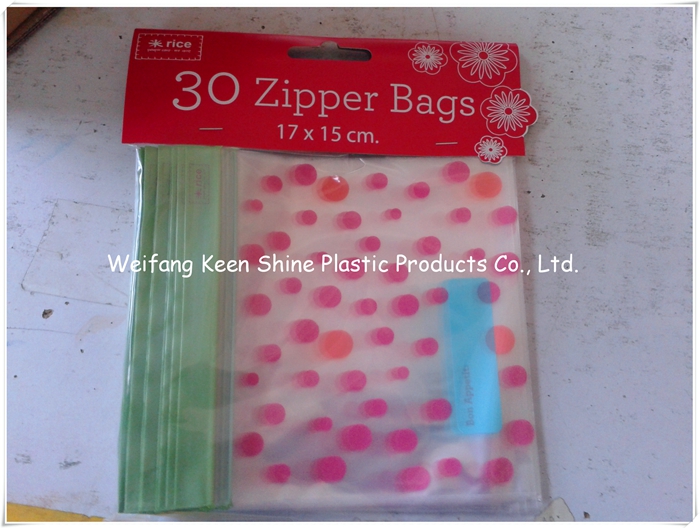 Different Size Customed Print Zip Lock Plastic Bag