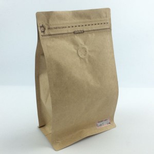Square Kraft Paper Coffee Bags with Valve
