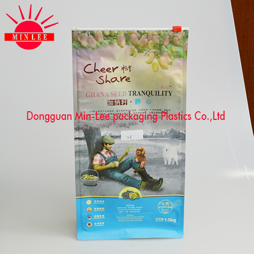 Square Bottom Custom Plastic Food Packaging Bag with Chinese Date