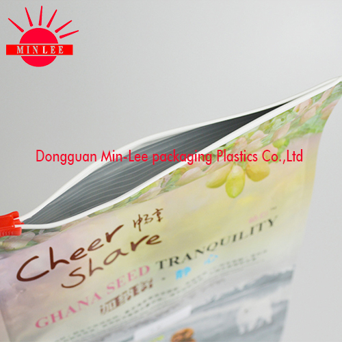 Square Bottom Custom Plastic Food Packaging Bag with Chinese Date