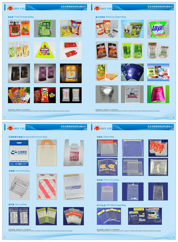Custom Stand up Laminated Ziplock Bag for Food Packaging