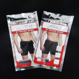 Aluminum Foil Plastic Bag with Zipper for Underwear