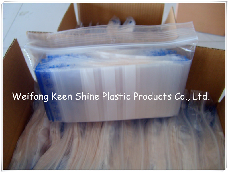 Ziplock Bag with Red/Green/Blue Line on Flap