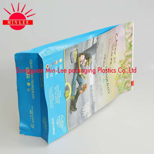 Square Bottom Custom Plastic Food Packaging Bag with Chinese Date