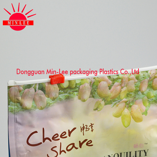 Square Bottom Custom Plastic Food Packaging Bag with Chinese Date