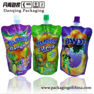 Drink Stand up Pouch with Spout, Fruit Juice Plastic Bags