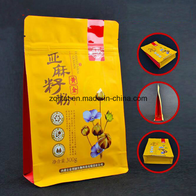 Flat Bottom Stand up Pouch Aluminum Foil Zip Lock Coffee Bag/ Customzied Design Laminated Upright Food Plastic Bag