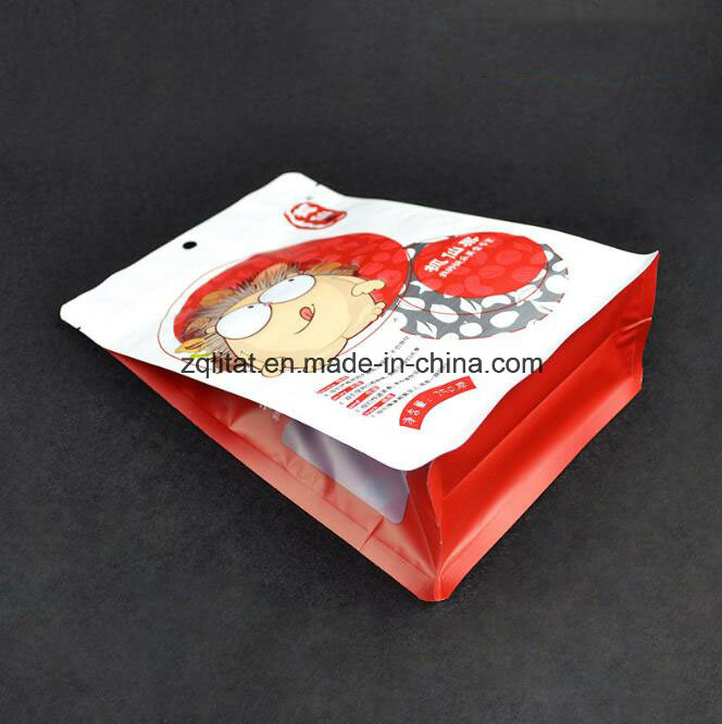 Flat Bottom Stand up Pouch Aluminum Foil Zip Lock Coffee Bag/ Aluminum Laminated Upright Food Plastic Bag for Nut