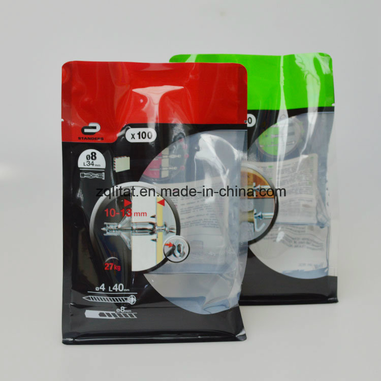 Custom Flat Square Bottom Gusset Bag, Flat Bottom Stand up Pouches, Food Grade Pouch