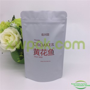 Matt White Plastic Food Packaging Resealable Doypack