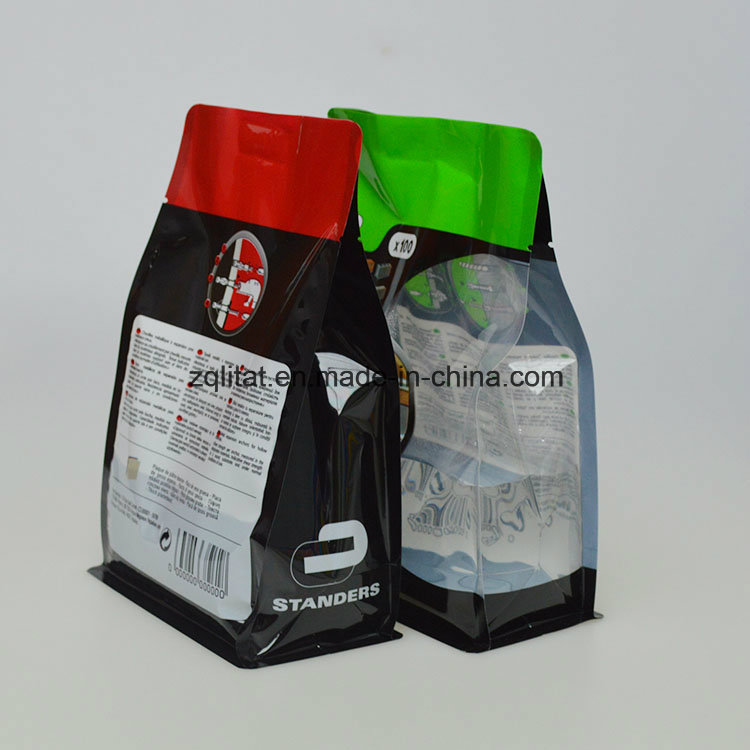 Custom Flat Square Bottom Gusset Bag, Flat Bottom Stand up Pouches, Food Grade Pouch