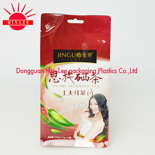 Printed Flat Bottom Bag Square Bottom Bag Block Bottom Bag with Hole