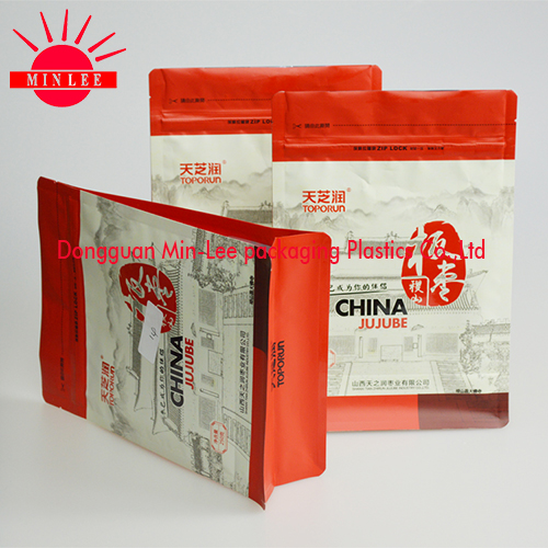 2016 Custom Flat Bottom Bag/Flat Bottom Bag/Flat Bottom Side Gusset Ziplock Food Package Bag