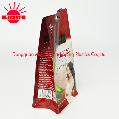 Printed Flat Bottom Bag Square Bottom Bag Block Bottom Bag with Hole