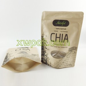 Kraft Paper Ziplock Chia Seeds Bag for Wholesale
