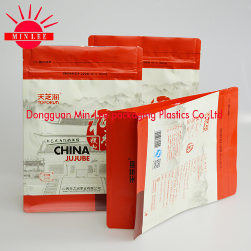 2016 Custom Flat Bottom Bag/Flat Bottom Bag/Flat Bottom Side Gusset Ziplock Food Package Bag
