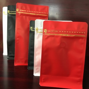 Flat Bottom Coffee Bag/Pouch/Coffee Packing Bag with Valve + Box