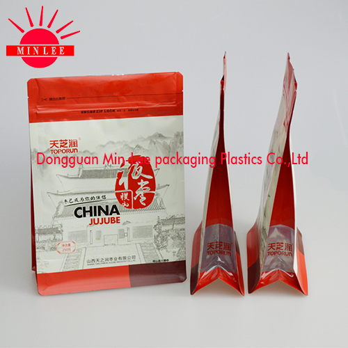2016 Custom Flat Bottom Bag/Flat Bottom Bag/Flat Bottom Side Gusset Ziplock Food Package Bag
