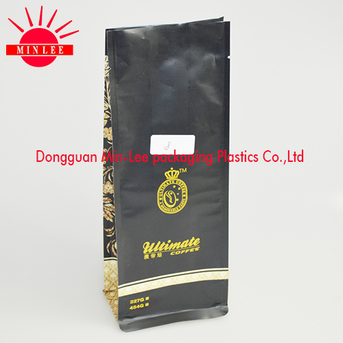 OPP Organ Bag with Square Bottom and Side Gusset for Coffee