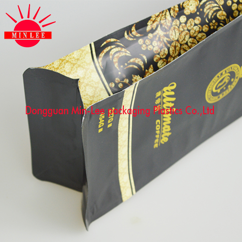 OPP Organ Bag with Square Bottom and Side Gusset for Coffee