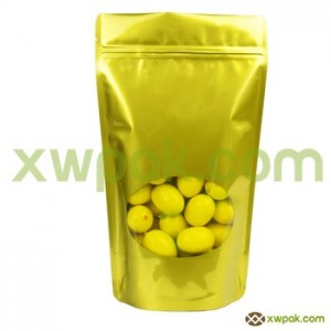 Gold Stand up Pouch with Window