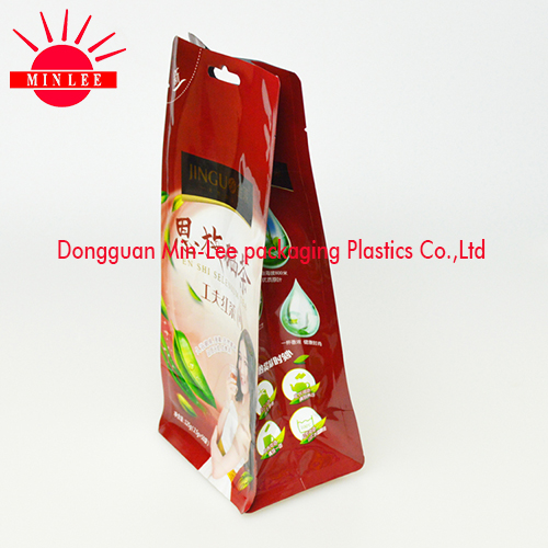 Printed Flat Bottom Bag Square Bottom Bag Block Bottom Bag with Hole