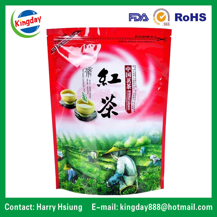 Metallic Material Standup Tea Bag with Ziplock