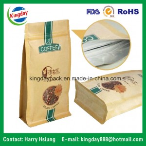 Coffee Bag with Kraft Paper &amp;amp; Flat Bottom &amp;amp; with Ziplock
