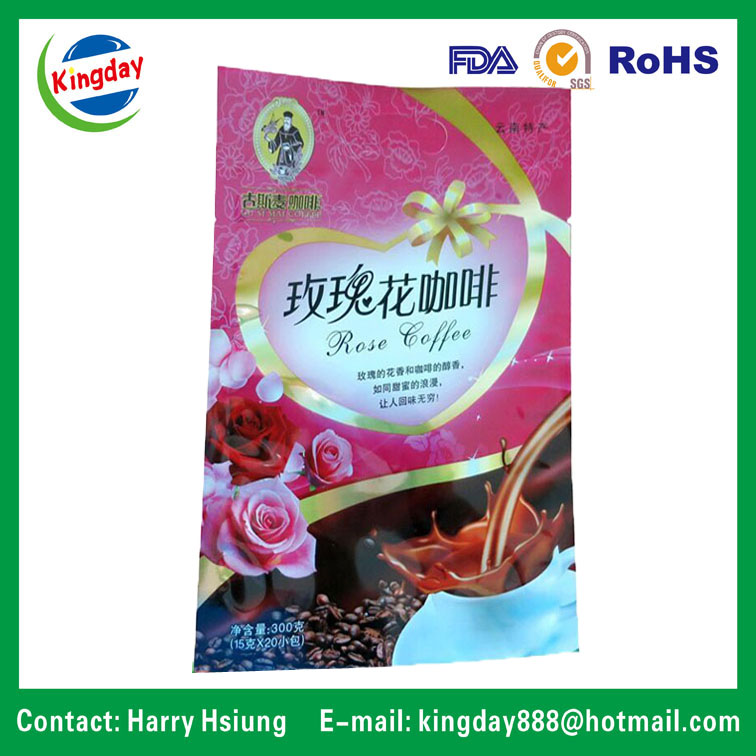 Metallic Material 3 Sides Sealing Bag for Coffee Packaging Bag