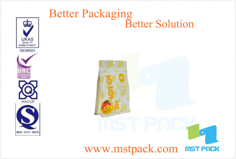 Plastic Flat Bottom Pet Food Bag with Zipper