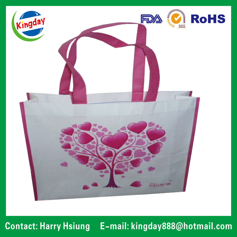 Non Woven Bag / Shopping Promotion Bag with Soft-Loop and Lamination Plastic Film
