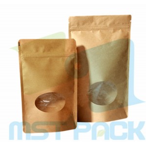 Laminated Zipper Stand-up Pouch with Window Poly Bag