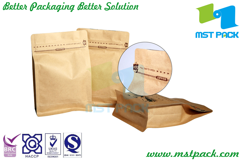 Plastic Flat Bottom Pet Food Bag with Zipper